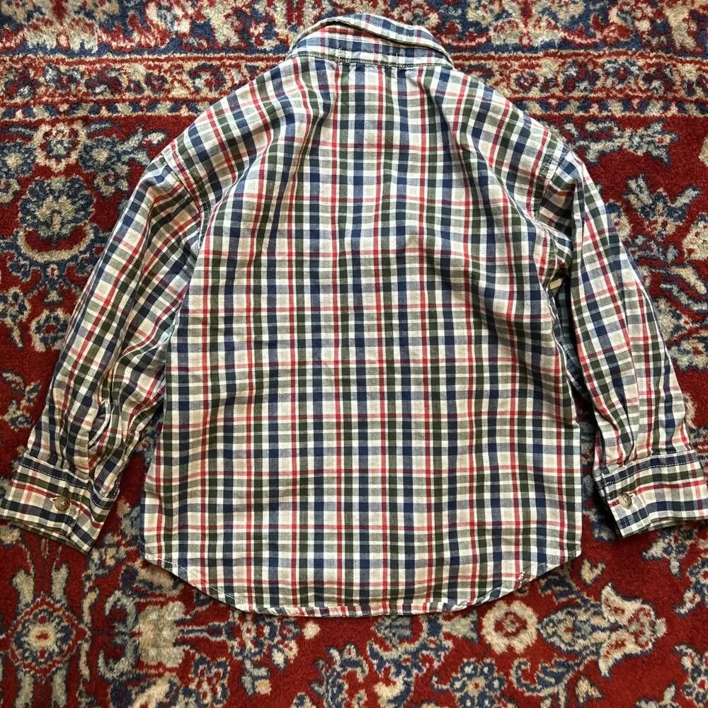 Vintage Rainbow Tag Gymboree Kids Plaid Long Sleeve Button Down Shirt 3T